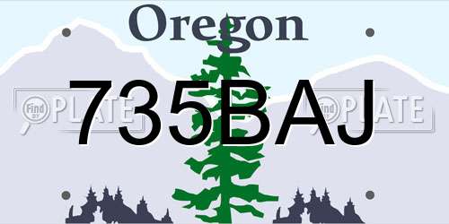 735BAJ Oregon License Plate