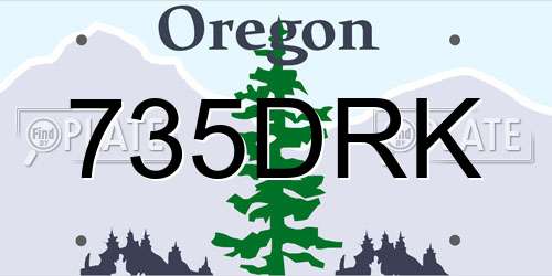 735DRK Oregon License Plate