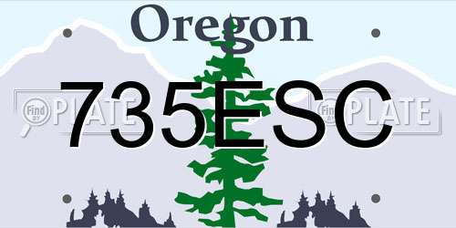 735ESC Oregon License Plate
