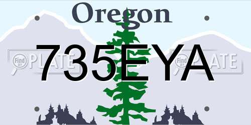 735EYA Oregon License Plate