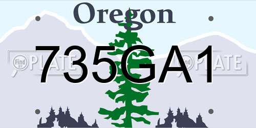 735GA1 Oregon License Plate
