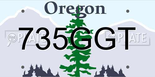 735GGT Oregon License Plate