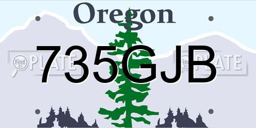 735GJB Oregon License Plate