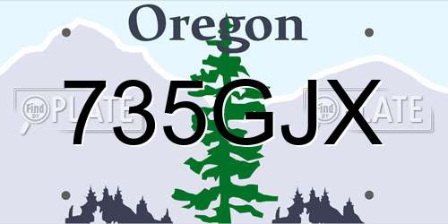 735GJX Oregon License Plate