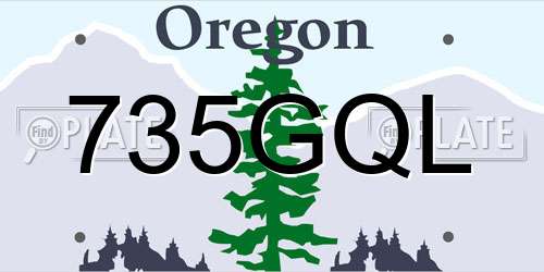 735GQL Oregon License Plate