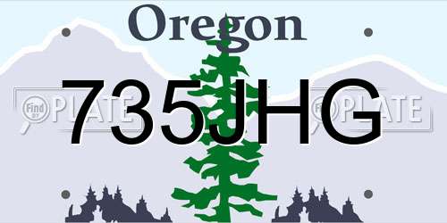 735JHG Oregon License Plate