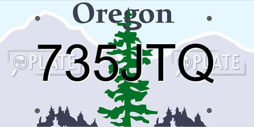 735JTQ Oregon License Plate