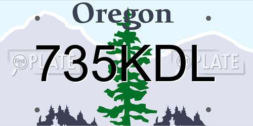 735KDL Oregon License Plate