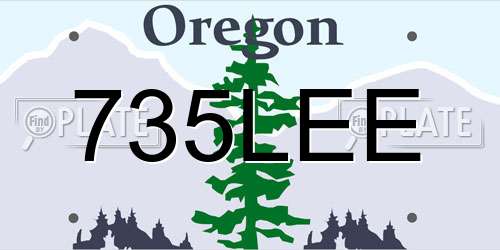 735LEE Oregon License Plate