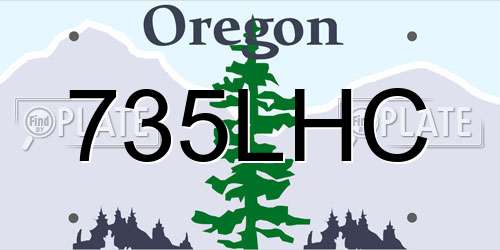 735LHC Oregon License Plate