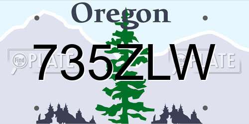 735ZLW Oregon License Plate