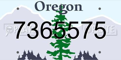 7365575 Oregon License Plate