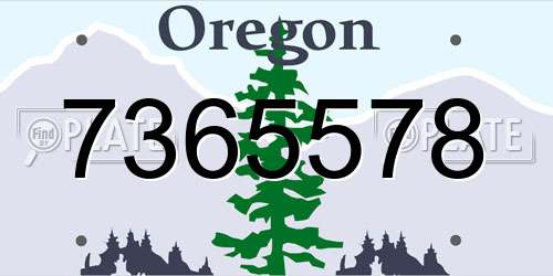 7365578 Oregon License Plate