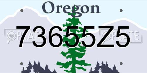 73655Z5 Oregon License Plate