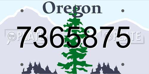 7365875 Oregon License Plate