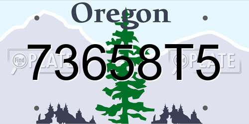 73658T5 Oregon License Plate
