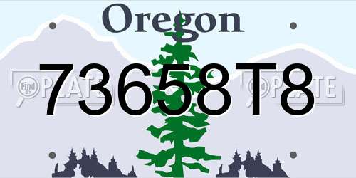 73658T8 Oregon License Plate