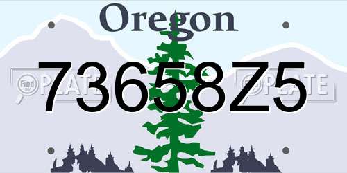 73658Z5 Oregon License Plate