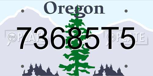 73685T5 Oregon License Plate