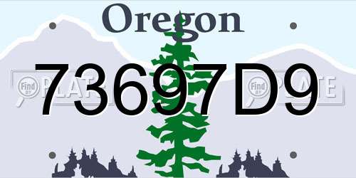73697D9 Oregon License Plate