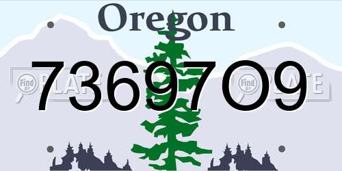 73697O9 Oregon License Plate