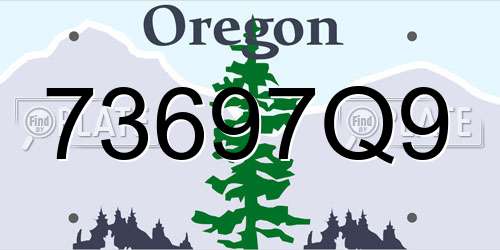 73697Q9 Oregon License Plate