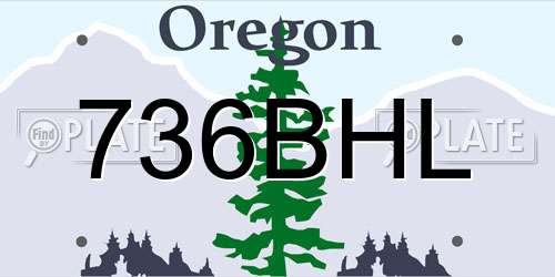 736BHL Oregon License Plate