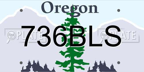 736BLS Oregon License Plate