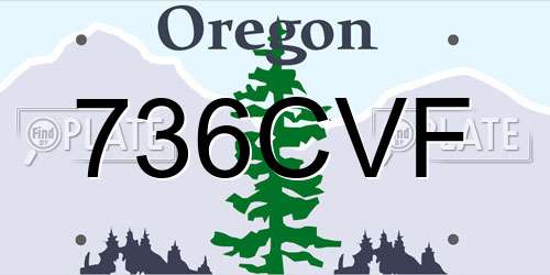 736CVF Oregon License Plate