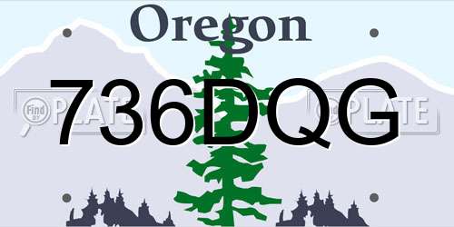 736DQG Oregon License Plate