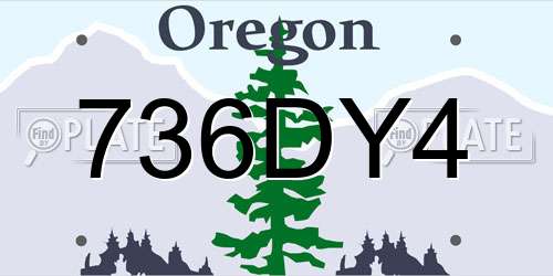 736DY4 Oregon License Plate