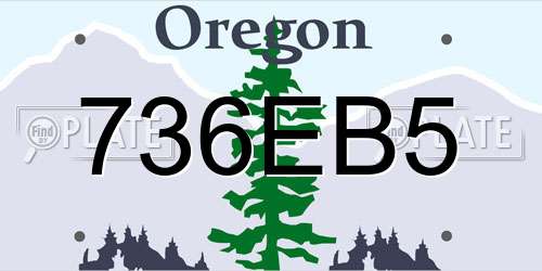 736EB5 Oregon License Plate