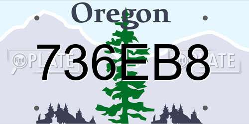 736EB8 Oregon License Plate