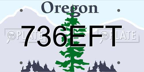 736EFT Oregon License Plate