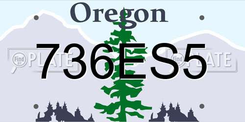 736ES5 Oregon License Plate