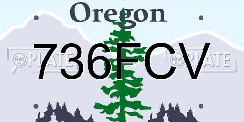 736FCV Oregon License Plate