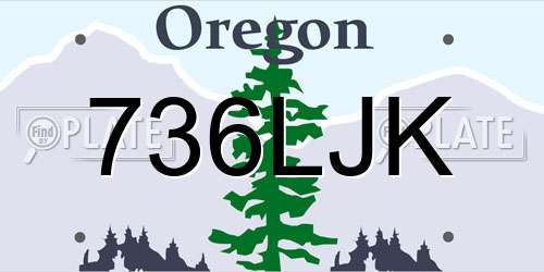 736LJK Oregon License Plate