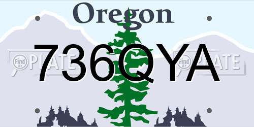 736QYA Oregon License Plate
