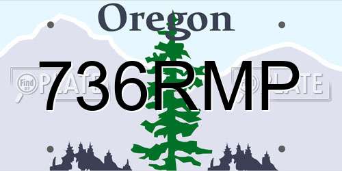 736RMP Oregon License Plate