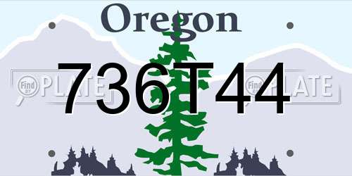 736T44 Oregon License Plate