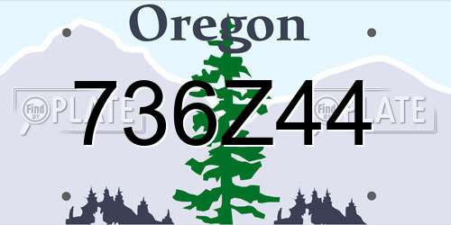 736Z44 Oregon License Plate