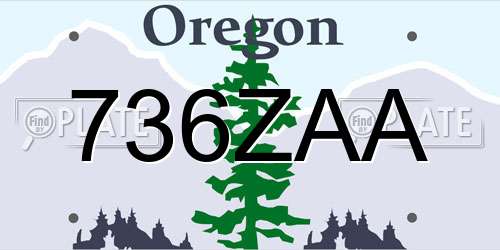 736ZAA Oregon License Plate
