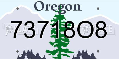 73718O8 Oregon License Plate