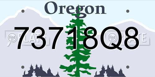 73718Q8 Oregon License Plate