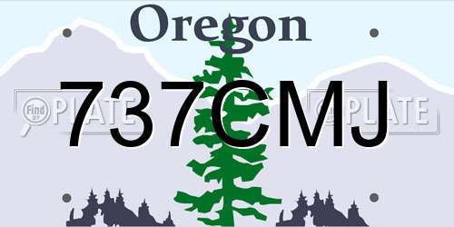 737CMJ Oregon License Plate