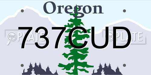 737CUD Oregon License Plate