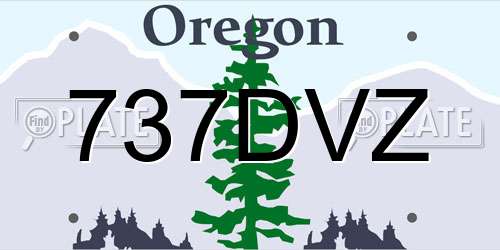 737DVZ Oregon License Plate
