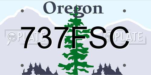 737FSC Oregon License Plate
