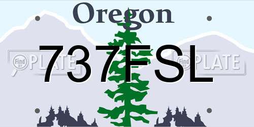 737FSL Oregon License Plate