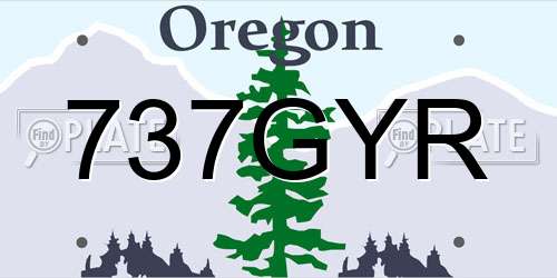 737GYR Oregon License Plate